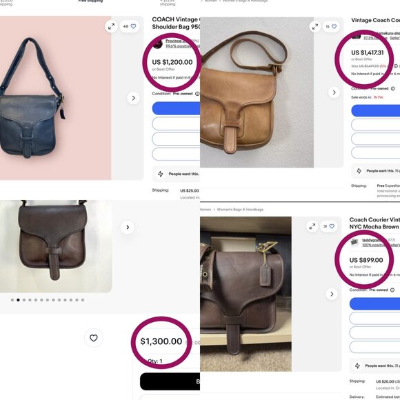 COACH Vintage New York Courier Bonnie Saddle Shoulder Bag Made in USA - Picture 17 of 17